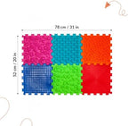 Massage Orthopedic Puzzle Floor Mat for Kids Flat Feet Prevention 6 Elements, Red, Blue, Yellow, Green