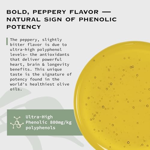 OLIVEA - Ultra High Phenolic Olive Oil – 1000+ mg/kg Polyphenols | 2025 Early Harvest | Organic EVOO from Greece | Cold-Pressed Olympia | Rich in Hydroxytyrosol for Heart, Brain & Longevity | 500ml (16.9 oz)