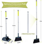 Broom and Dustpan Set for Home with 54" Long Handle, Upright and Lightweight Dust pan and Brush Combo for Kitchen Room Office Lobby Floor Cleaning, Dark Green