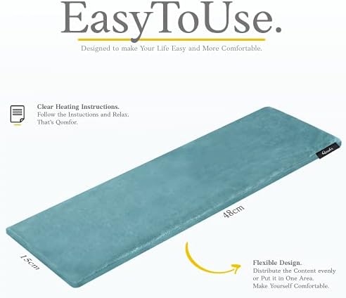 Qomfor Microwave Heating Pad - Large Microwavable Wheat Bag Heat Pack for Neck and Shoulders, Pain Relief, Back Pain, Arthritis, Period Cramps - Reusable Lavender Heating Pad (Green Blue)