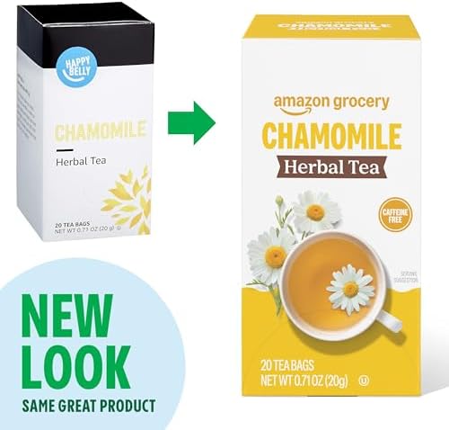 Amazon Grocery, Chamomile Herbal Tea Bags, 20 Ct