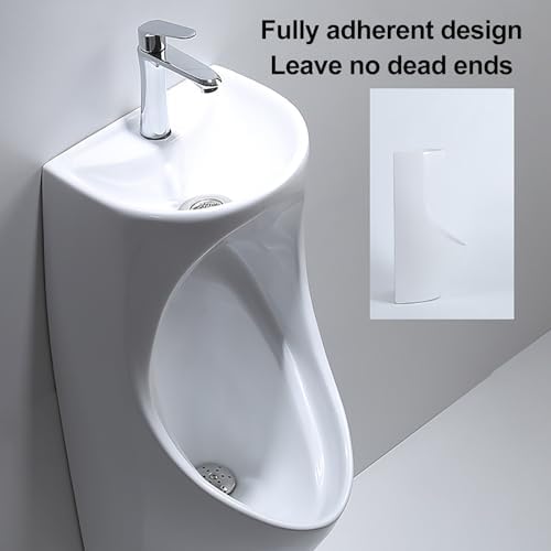 Urinals for Men Spill Proof, with Wash Basin and Faucet, Ceramic Urinals, Urinals for Men Spill Proof Nighttime, Urinals for Men Bathroom, Outdoor Urinal