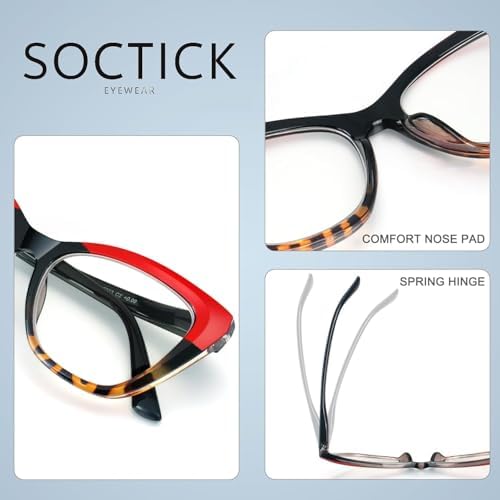 Stylish Reading Glasses for Women,Oversized 4 Pack Blue Light Blocking Readers with Trendy Color Combinations（C2* 1.50）