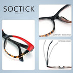 Stylish Reading Glasses for Women,Oversized 4 Pack Blue Light Blocking Readers with Trendy Color Combinations（C2* 1.50）