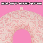 FUL Hello Kitty Neck Pillow, All Over Print Memory Foam Travel Accessories for Airplane, Car and Office, Comfortable and Breathable, Pink