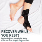 AZMED Plantar Fasciitis Night Splint & Support, Adjustable Orthotic Foot Drop Brace for Achilles Tendonitis and Heel Spur Relief, Black