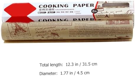 PRETYZOOM 1 Roll Baking Paper Oil Parchment Liner for Air Fryer Non-stick Baking Mats for Grilling Cooking and Desserts Silicone Oil Paper for Cookies and Bread