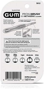 GUM Proxabrush Go-Betweens - Moderate - Interdental Brushes - Soft Bristled Dental Picks for Plaque Removal Health - Safe for Braces & Dental Devices, 10 Count (Pack of 4)