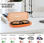 molshine Hard Shell PU Leather Glasses Case,Travel Portable Eyeglass Case for Men Women Girl Travel Study Work