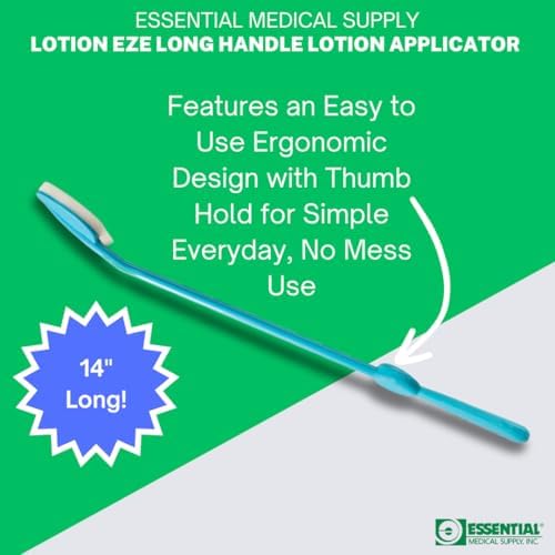 Essential Medical Supply Lotion EZE Long Handle Lotion Applicator with Sponge in a Pack of 2 - Perfect for Applying Sunscreen and Lotion to Back and Hard-to-Reach Areas