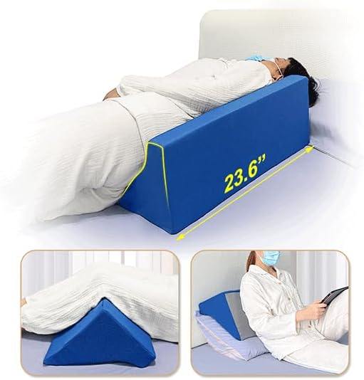 Bed Wedge Pillow for Sleeping Seniors Incline Triangle Pillow Adults Post Surgery Back Support Bedsore Pressure Relief Positioning Foam Medical Wedge Bedridden Patient Body Leg Support（23.6"）