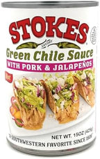 Stokes Green Chile Sauce with Pork and Jalapenos Pack of 3