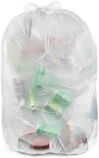 Aluf Plastics 20-30 Gallon 1.5 MIL (eq) Clear Heavy Duty Garbage Bags - 30" x 36" - Pack of 100 - For Industrial, Recycling, Storage, & Outdoor