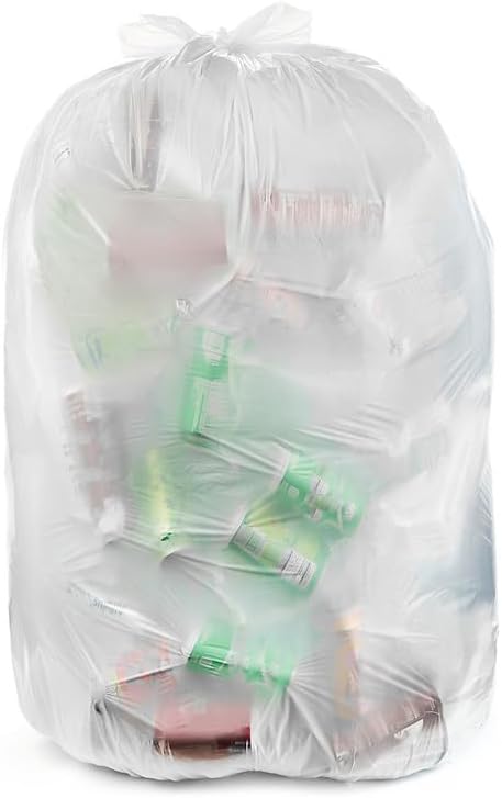 Aluf Plastics 20-30 Gallon 1.5 MIL (eq) Clear Heavy Duty Garbage Bags - 30" x 36" - Pack of 100 - For Industrial, Recycling, Storage, & Outdoor