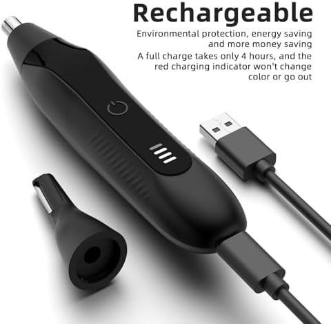 Nose Hair Trimmers for Men,Rechargeable Eyebrow Trimmer 2 in 1 Painless Multifunctional Ear and Nose Hair Trimmer with Dual Edge Blades Portable Design e022