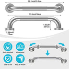12 Inch Shower Grab Bar, Anti Slip Grab Bar for Bathtubs Showers Toilet, Safety Stainless Steel Shower Handles Hand Rail for Senior, Elderly, Handicap, Pregnant, Children