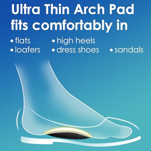 JL-Group Arch Support Inserts - 3 Pairs Lightweight Gel Arch Pads Cushions for Foot Comfort in Flats, Loafers, Heels, Dress Shoes & Sandals (High Arch)