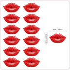 Ercadio 40 Pack Edible Valentine’s Day Cupcake Toppers Edible Red Lip Cupcake Toppers Valentine Cake Drink Topper for Wedding Theme Bachelorette Party Bride to Be Cake Decoration Supplies