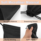6 Pcs Microfiber Glasses Sunglasses Pouch with 2 Cleaning Cloths, Soft Drawstring Storage Bag for Phone, Eyeglass Case