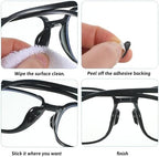 10 Pairs Eyeglass Nose Pads, 3.5 mm Anti-Slip Glasses Nose Pads Adhesive Glasses Nose Grips with Air Bag, D-Shaped Sticky Nosepads Cushion for Eyeglasses and Sunglasses (Black)