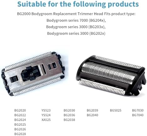 BG5025 Replacement Heads For Philips Norelco Bodygroom Series 7000,BG2000/40 Heads Compatible With PhilipsBodygroom Series 5000 Series 3000 2-Pack