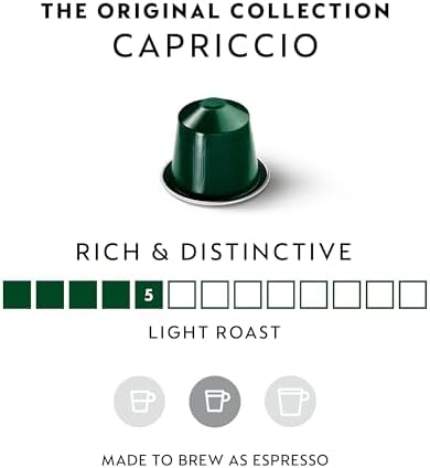 Nespresso Capsules Original Line, Capriccio, Medium Roast Espresso Coffee, 50 Count Coffee Pods
