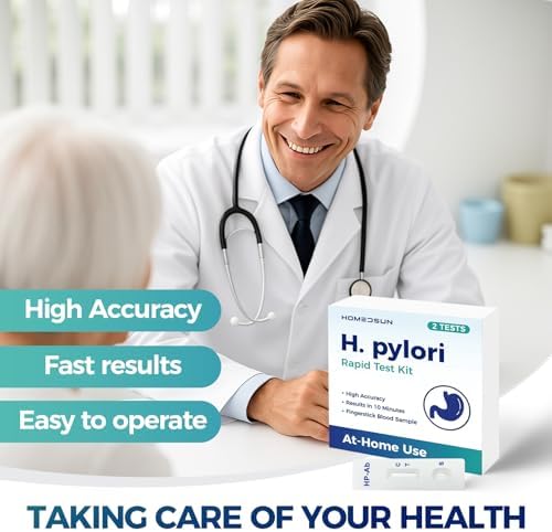 2 Pack H. Pylori Stool Antigen Test Kit at-Home Helicobacter Pylori Detection Non-Invasive Fecal Rapid Test Easy to Use Results in 15 Minutes
