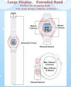 Kids Digital Watch for Boys Girls,2 Interchangeable Silicone Straps, 50M Waterproof & Shockproof Sports Watch with 7-Color LED Backlight, Alarm, Stopwatch, Calendar (Ages 5-18)