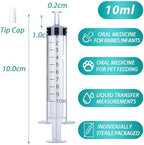 10ml Syringe for Liquid, Oral, Scientific Labs, Measurement, Dispensing, with Cap- 3 Pack
