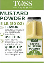 TOSS Ground Mustard Powder – 5 LB Bulk Cooking Spice | Dry Yellow Mustard for Seasoning, Marinades, Sauces & Pickling