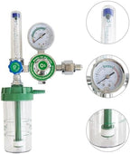 WX-YQ02 Oxygen Pressure Gas Regulator Inhaler O2 Pressure Reducer Oxygen Gauge Flow Meter,Buoy Type Female Thread and Tube