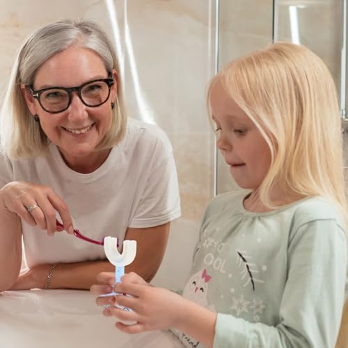 Healifty 3Pcs U-Shaped Toddler Toothbrush Kids: Manual Silicone Brush 360 Soft Bristles Fun Taxi Shape for Boys Girls Sensory Training Mouth Cleaning Age 2-5