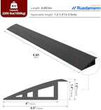 Ruedamann 6.6 Ft Threshold Transition Strip, 1 1/5"~1 2/5" Rise Rubber Threshold Ramp, Overlap Edge Reducer, Doorway Edge Trim and Mats for Golf Courses, Laminate Doorway, Carpet, Floor, Tile