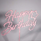 6-Pack Rose Gold Birthday Cake Topper Set, Double-Sided Glitter, Acrylic Happy Birthday Sign Cake Toppers/Cupcake Toppers, Party Decorations Supplies for Girls and Mom.