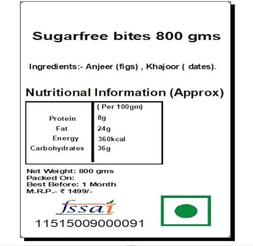 Jaiccha Ghasitaram Pack of 4 (200 GMS) - Sugarfree Bites 800 GMS in Brown Paper Pouch