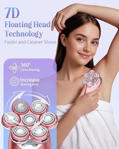 Electric Razors for Women Legs:Cordless Electric Shaver for Women-Wet Dry Womens Electric Shaver-Rechargeable Body Shaver for Smooth Leg Shaving (Pink)