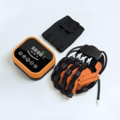 Self-Training Rehabilitation Robot Gloves for Audlt Split Finger Training Air Pressure Smart Glove W/LCD Touch Screen/Timing/Training Intensity Can Be Adjusted for Hand Function Recovery LefthandXL
