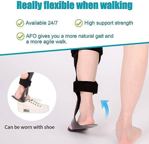 Carbon Fiber AFO Brace Lightweight Ankle Foot Orthosis Foot Drop Brace AFO Rehabilitator for Drop Foot, Stroke, Hemiplegia (M-Right (Carbon Fiber))