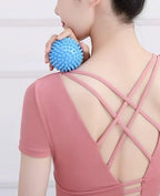 1pcs PVC 9CM Hedgehog Shape Massage Ball -Foot Relaxation Hedgehog Ball, Manual Massage Balls - Foot, Neck, Shoulder, Arm, Waist - Rolling Technique(Pink)