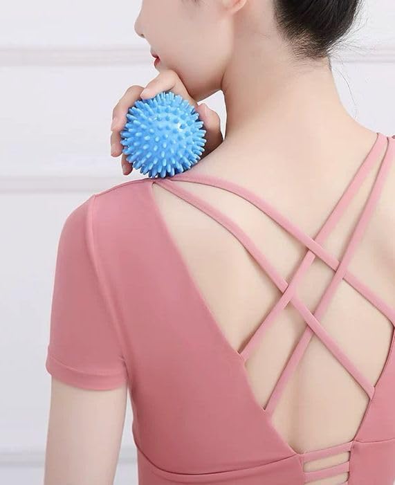 1pcs PVC 9CM Hedgehog Shape Massage Ball -Foot Relaxation Hedgehog Ball, Manual Massage Balls - Foot, Neck, Shoulder, Arm, Waist - Rolling Technique(Pink)
