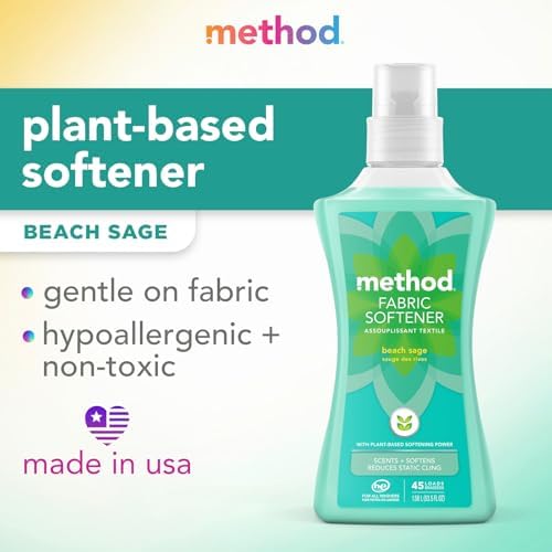 Method Fabric Softener; Beach Sage; 53.5 Ounces; 45 Loads; 1 pack; Packaging May Vary