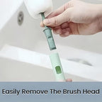 Long-Handle Sponge Cup Brush with Removable Head - Easy-to-Use Cup Cleaning Brush for Insulated Mugs and Glassware