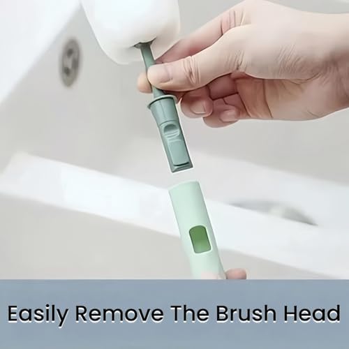 Long-Handle Sponge Cup Brush with Removable Head - Easy-to-Use Cup Cleaning Brush for Insulated Mugs and Glassware