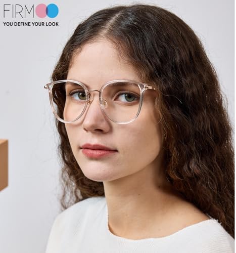Firmoo Blue Light Blocking Reading Glasses 2.5 for Women/men, Anti Glare Reader Glasses, Clear Gold Round Computer Glasses for Screens