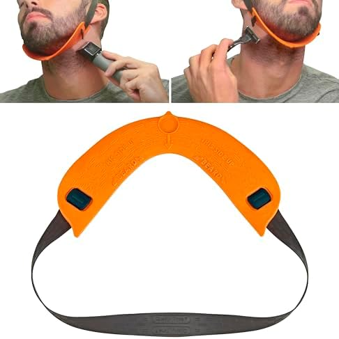 Quality Time Beard Neckline Shaper Guide: the Original Premium Hands-Free, Durable, Adjustable, Beard Template, Do-it-yourself Neck Haircut Tool, Beard Lineup Shaping Guard/Stencil, Made in USA