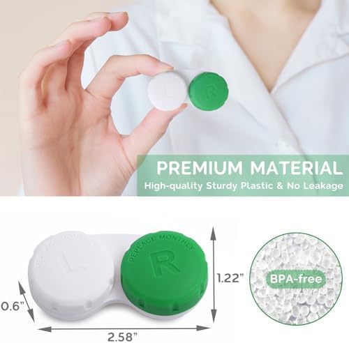 Contact Lens Case, 12 Pack Colorful Empty Contact Lens Cases Box Holder Container for Storage, Travel, Daily Home Use