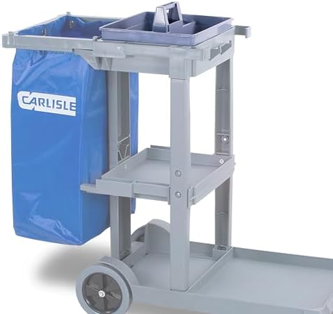 Carlisle FoodService Products Janitorial 6pk Tool Caddy - 3-Compartment Organizer for Janitorial Cart, Durable Polypropylene Construction, Portable and Versatile for Commercial Use (6 Pack)