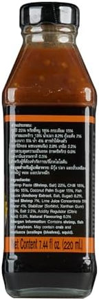 Nam Prik Kapi Sauce 220ml | Spicy Thai Shrimp Paste Traditional Dipping Sauce | Savory Chili Garlic Seafood Condiment | Authentic Thai Flavor