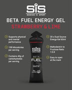 Science in Sport BETA Fuel Gel - Dual-Source Energy Gel - Isotonic Gel - Fast-Absorbing Carbohydrate Energy - Sports Nutrition - Easy on Stomach - Portable - Strawberry & Lime Flavor - 30-Pack