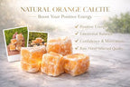 Large 1.25-2.0” Natural Orange Calcite Raw Stone – Healing Crystal for Positivity, Energy & Motivation | 100% Genuine Rough Orange Calcite Gemstone for Solar Plexus Chakra, Reiki,